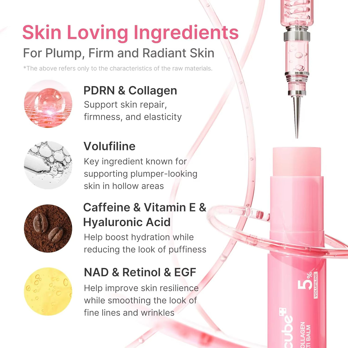 For PD RN Pink Collagen Volume Multi Balm Stick Volufiline PD RN NAD Plumping Radiance Anti-Wrinkle Whitening Sunscreen All