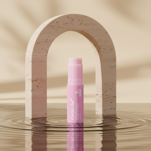 Luxury collagen balm with sculptural stone and water
